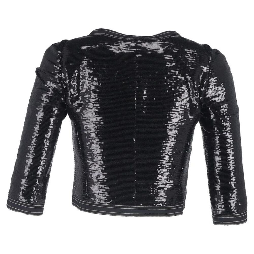 Chanel Zipped Sequined Cropped Blazer in Black Polyester - Picture 3 of 3